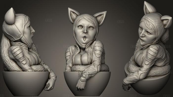 Женщина-кошка Чиби 3d stl модель для ЧПУ